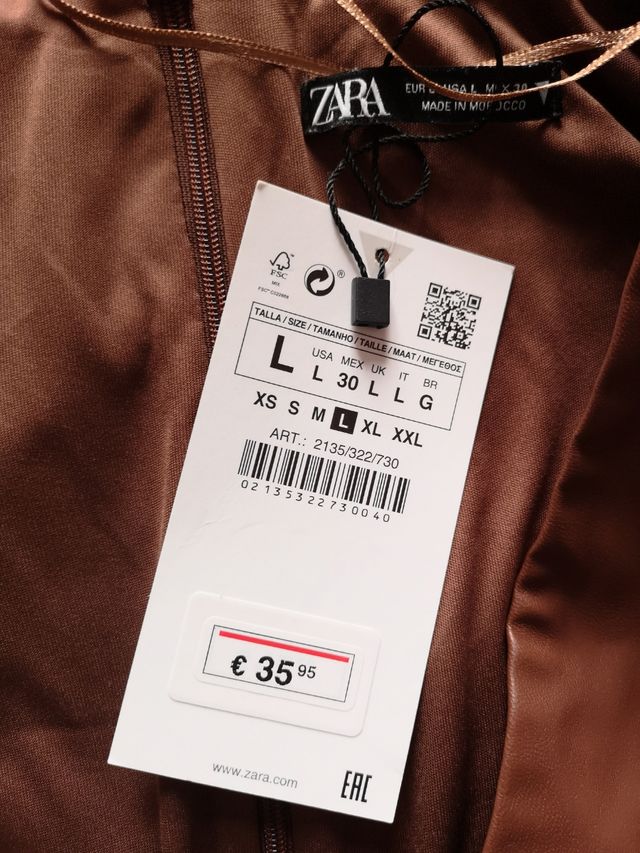 Vestido zara polipiel sin estrenar temporada 2022
