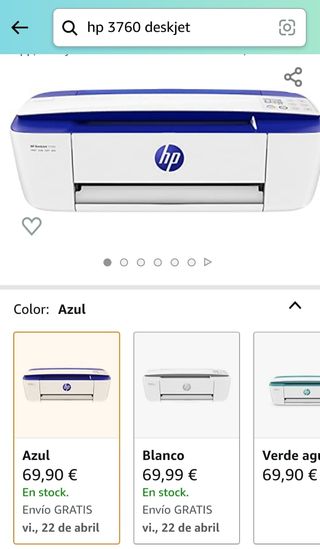 HP DeskJet 3760 T8X19B, Impresora Multifunción A4 de segunda mano por 35  EUR en Azuqueca de Henares en WALLAPOP
