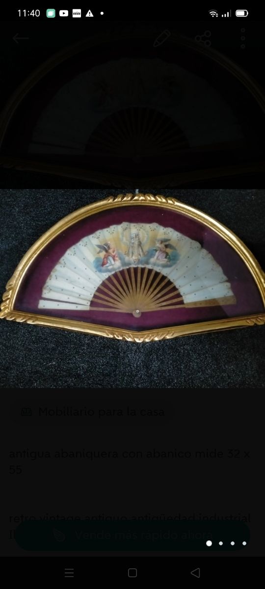 abanico con abaniquera siglo 19