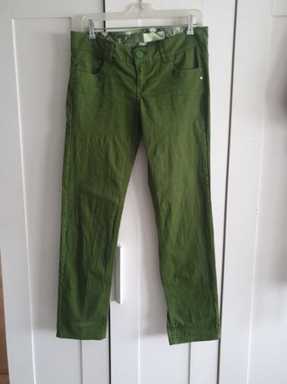Pantalón vaquero Elástico talle medio para mujer Verde Musgo- Gary´s