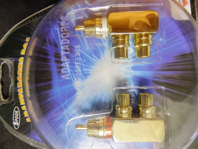 2x ADAPTADOR  DUPLICADOR RCA MACHO A 2 RCA HEMBRA