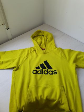 SUDADERA ADIDAS CON CAPUCHA CORE 18 AMARILLO