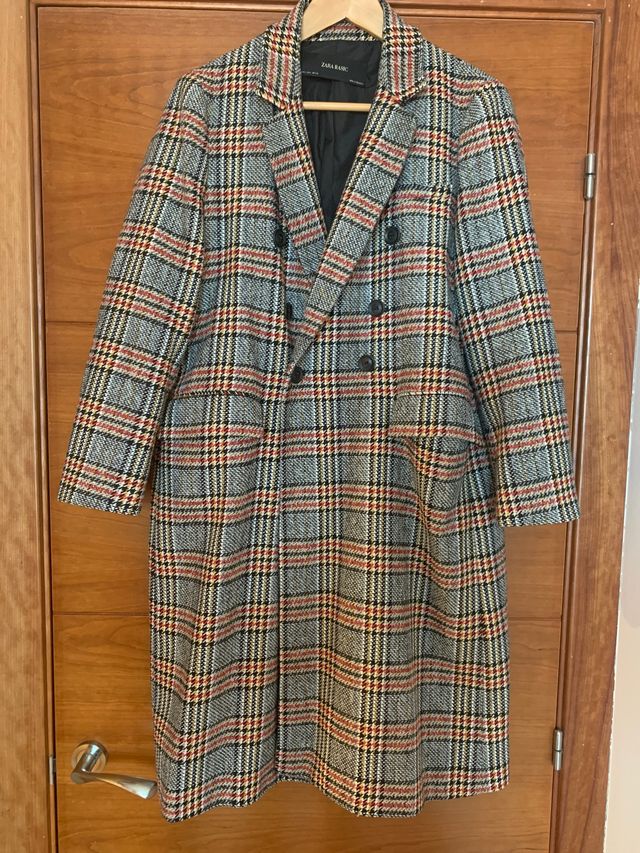 Abrigo zara vichy talla l