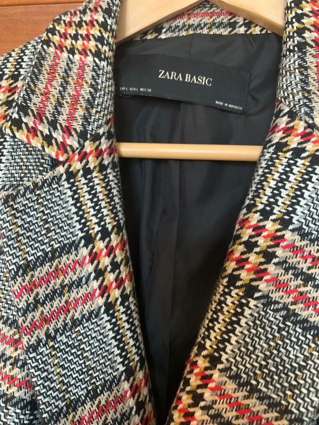 Abrigo zara vichy talla l