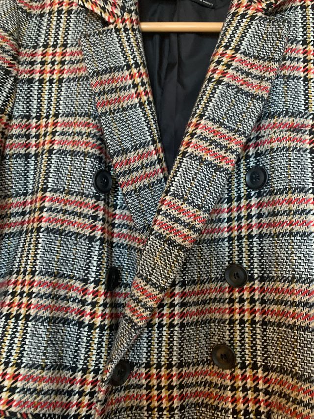 Abrigo zara vichy talla l