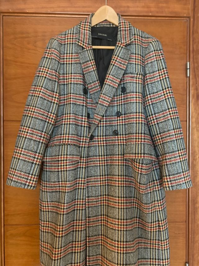 Abrigo zara vichy talla l