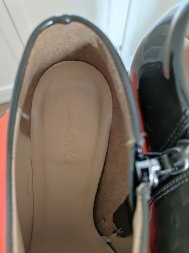 Botines charol gris,talla 36