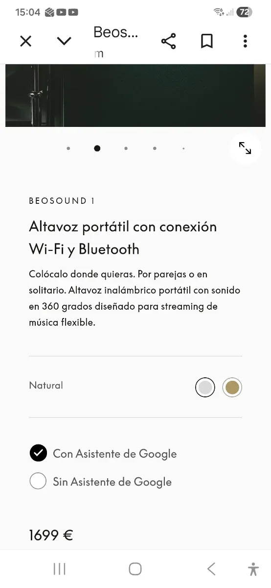 BANG OLUFSEN - Beosound 1 PLATA G.A. 2ª Generacion