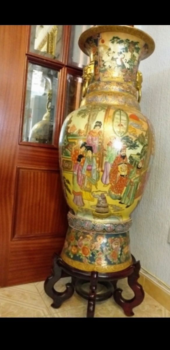 Jarrón chino pintado amano