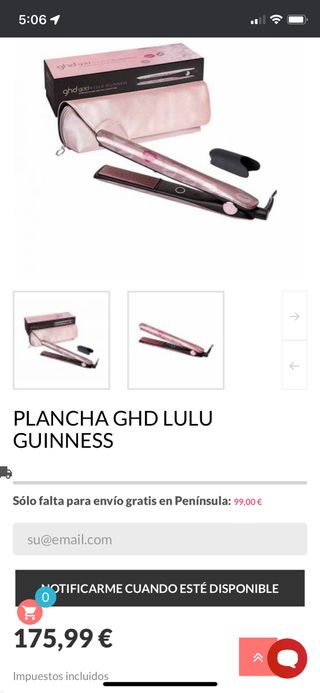 Plancha ghd LULU GUINNES de segunda mano por 120 EUR en Fresno del Camino  en WALLAPOP