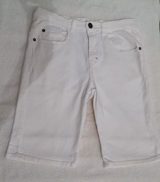 Hombre PULL\u0026BEAR Bermuda vaquera básica blanca | Bermudas \u003c ExtraLabs  Software