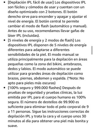 Depiladora Luz Pulsada IPL - Nueva a estrenar