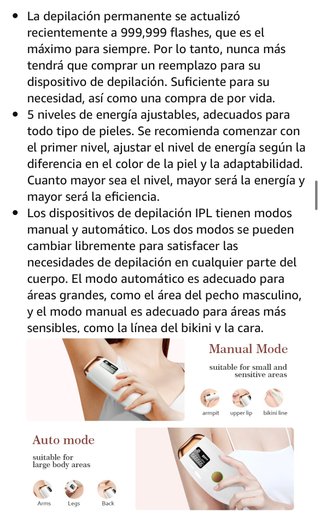Depiladora Luz Pulsada IPL - Nueva a estrenar
