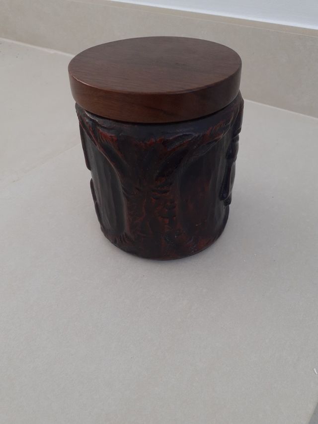 juego de joyero madera,cerámica. plato madera