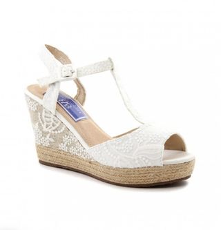 NUEVOS) Zapatos novia cuña esparto n° 37 de segunda mano por 29 EUR en  Madrid en WALLAPOP