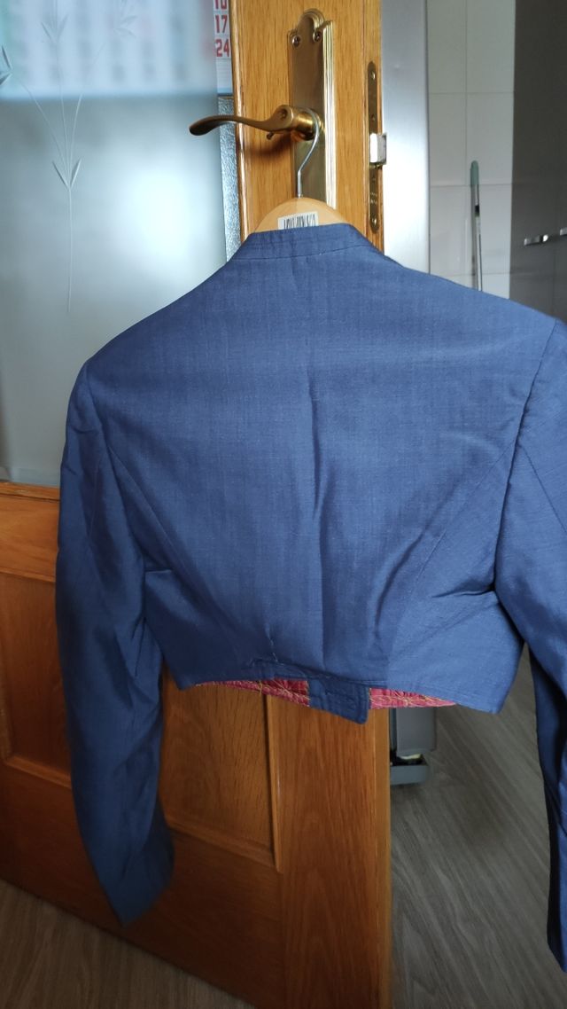 chaquetilla campera de alpaca azul