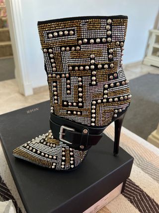 Botines Cowboy Tachuelas Negros Mujer - PERA LIMONERA