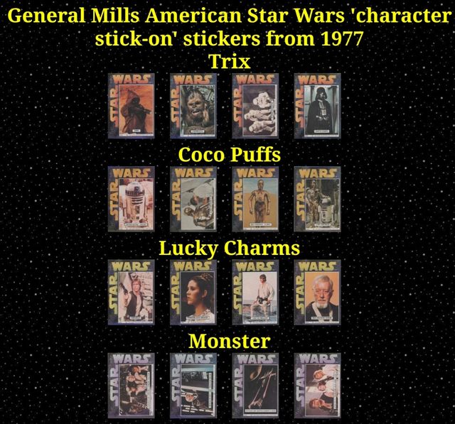 Star wars: 12 cromos General Mills USA