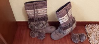 Bota para niña pelo gris PabloyMateo