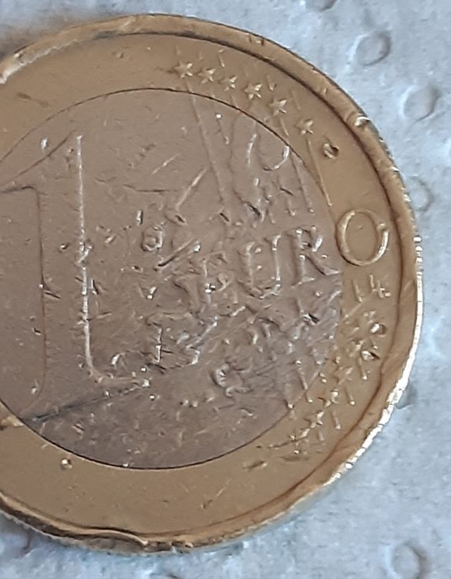 1€ Alemania 2002 error números, garras.