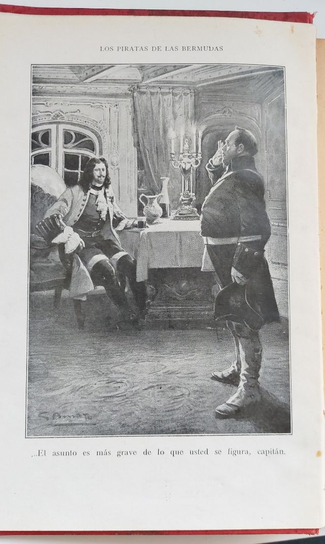 Libro antiguo Salgari, Los Piratas de las bermudas