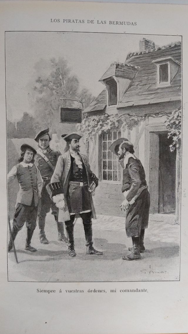Libro antiguo Salgari, Los Piratas de las bermudas