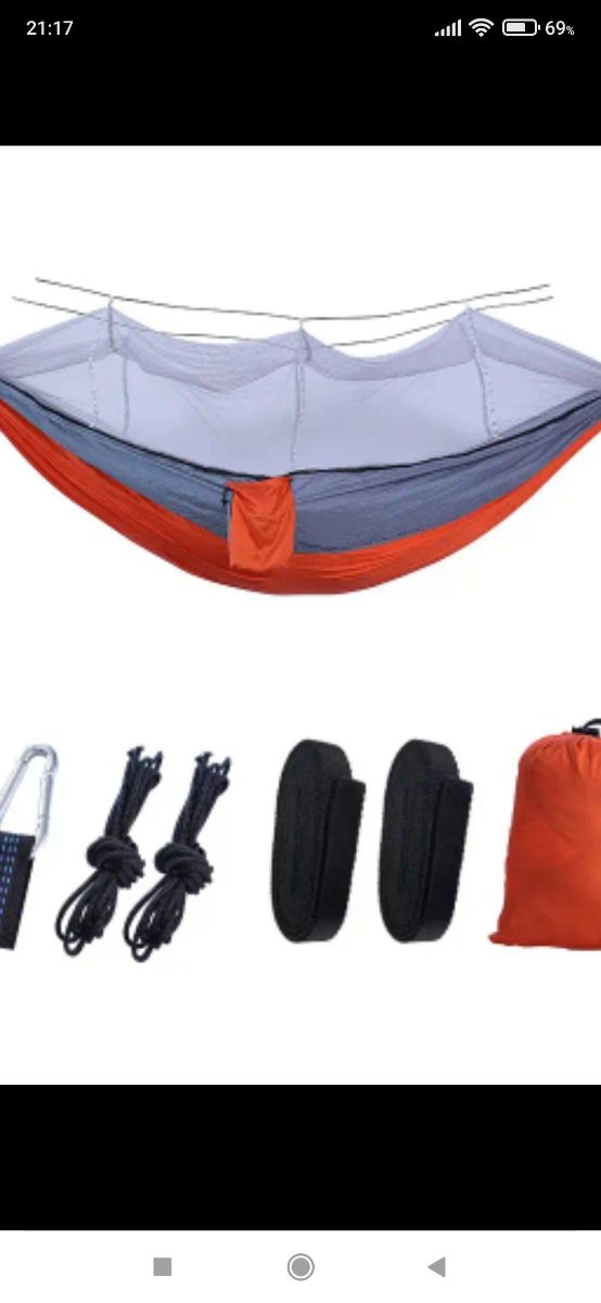 Hamaca doble nueva con mosquitera 