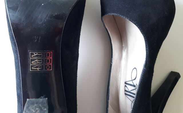 Zapato Tacon mujer piel Negro, verde Limon 37-38