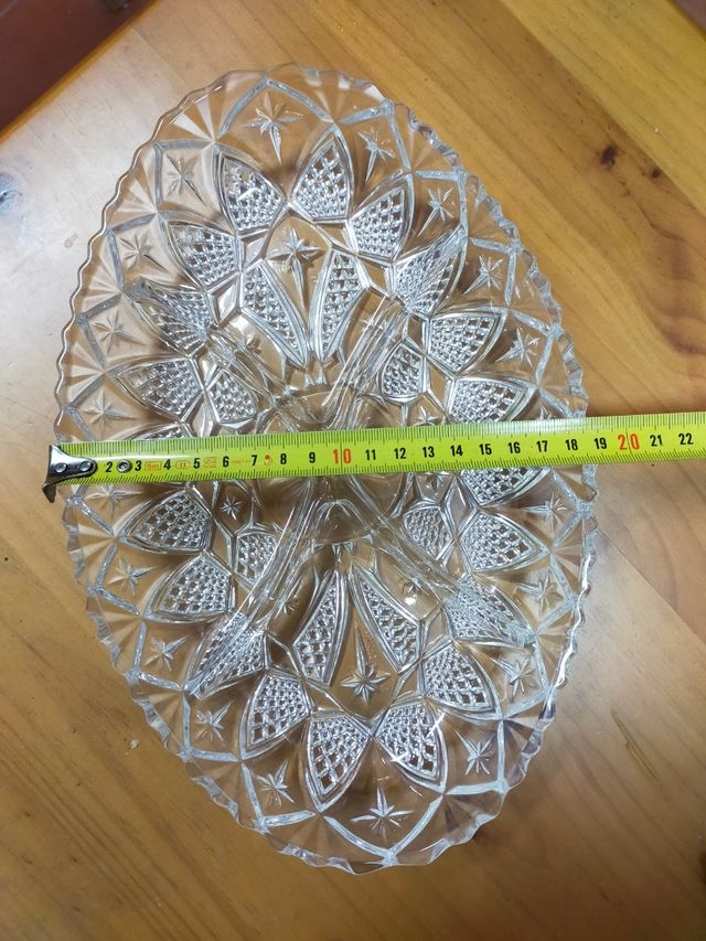 preciosa bandeja cristal tallado vintage
