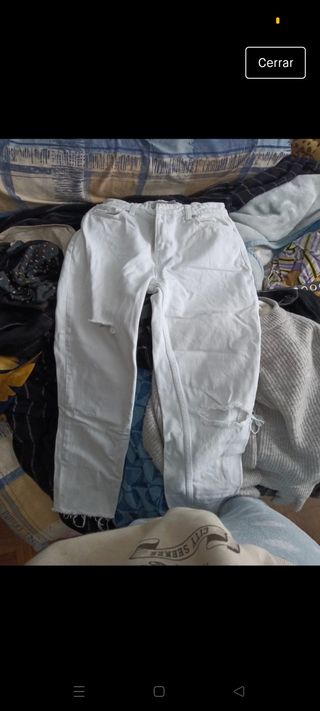 Pantalón corto Primark vaquero blanco de talle alto 【 REBAJAS】Mayo 2022