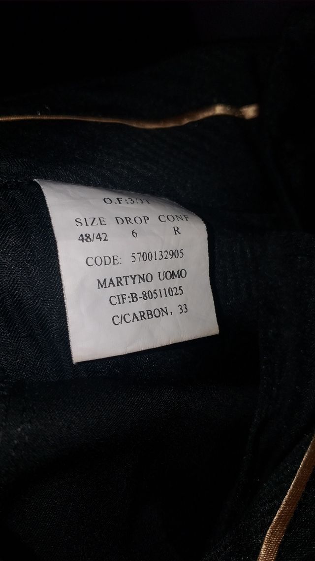 traje de chaqueta y pantalón de hombre martyno