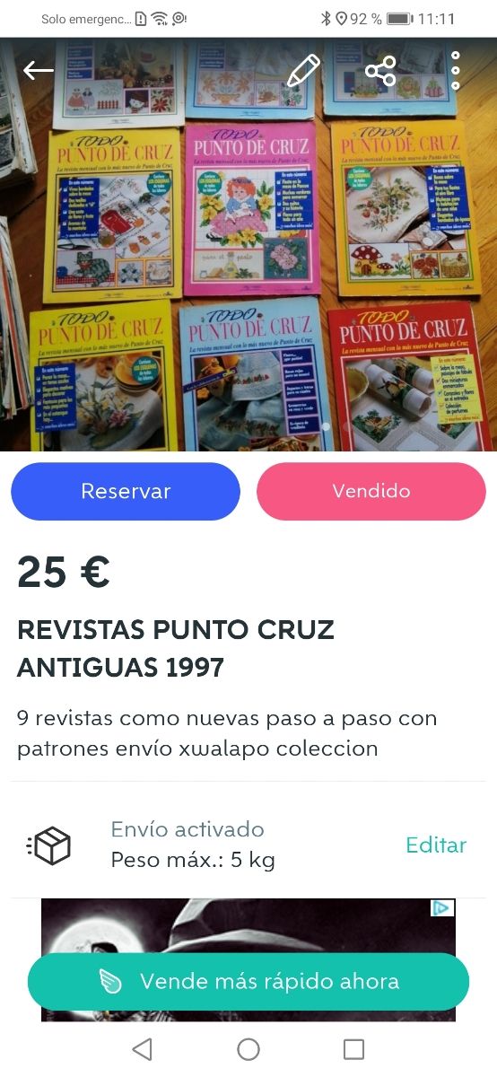 9 REVISTAS PUNTO CRUZ ANTIGUAS