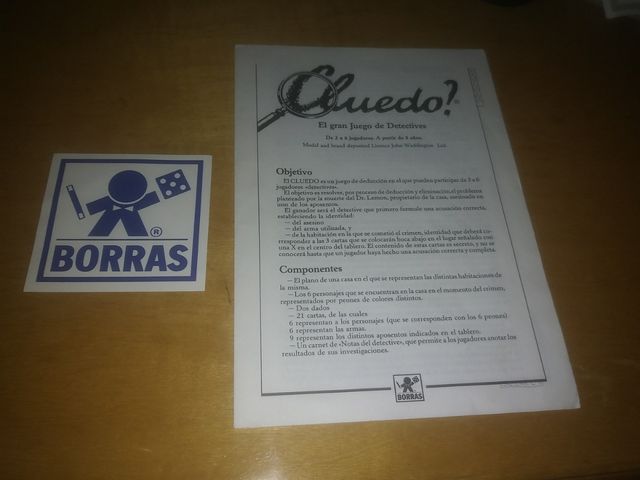 CLUEDO? EL GRAN JUEGO DE LOS DETECTIVES. BORRÁS