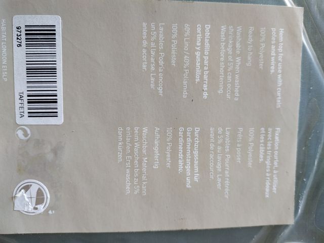 Cortina HABITAT sin estrenar color verde botella