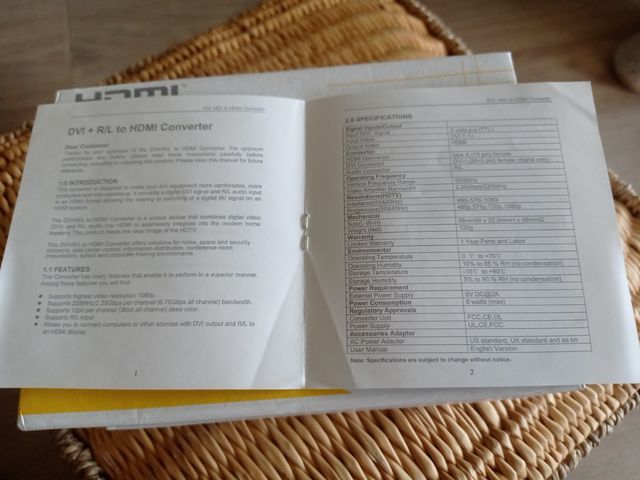 Convertidor DVI +Audio a HDMI