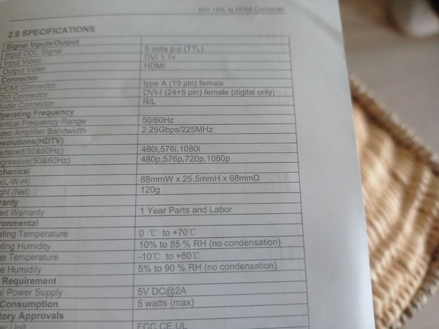 Convertidor DVI +Audio a HDMI