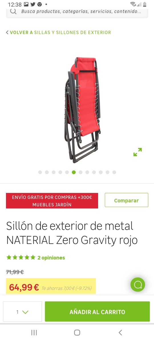 sillón silla relajante exterior hamaca nueva