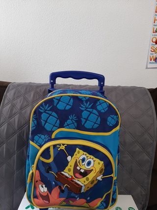 Mochila con ruedas de Bob esponja de segunda mano por 10 EUR en Logroño en  WALLAPOP