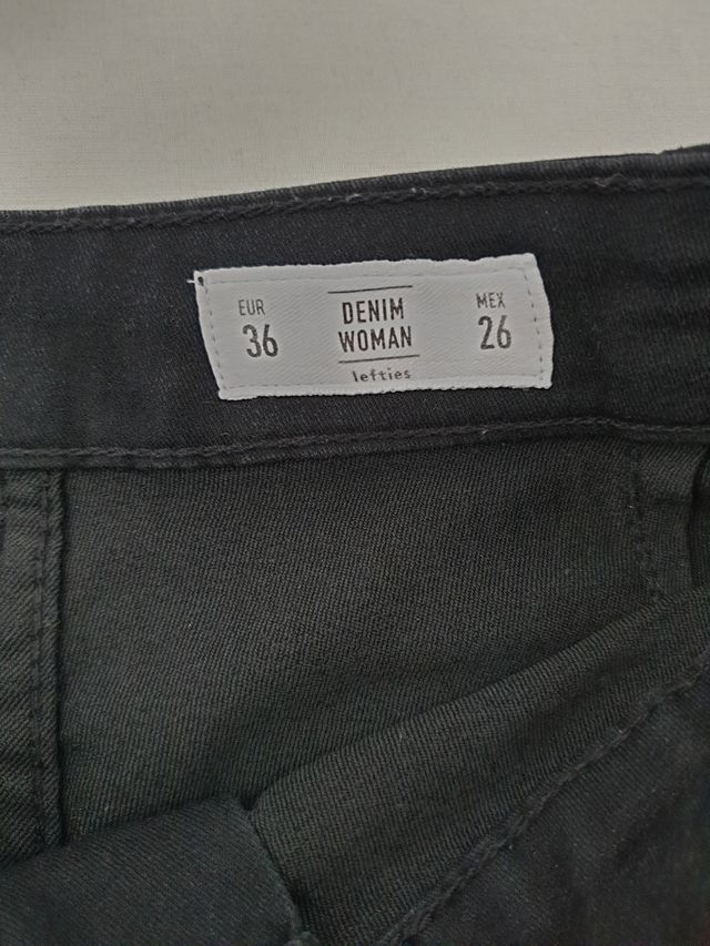 Pantalón elástico cintura alta vaquero