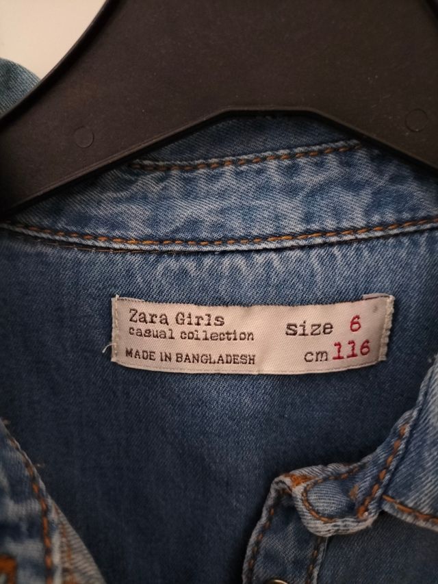 Camisa vaquera niña. Talla 6.