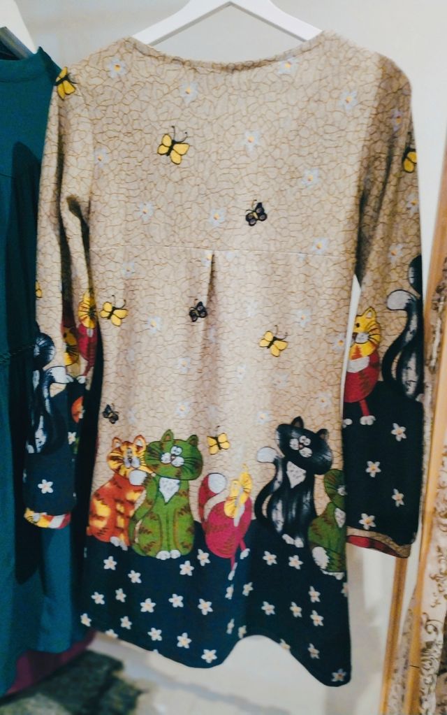 Vestido punto gatos T. S