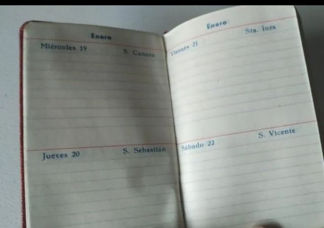 Agenda 1955, oficina agrícola. Agrónomos. Piel