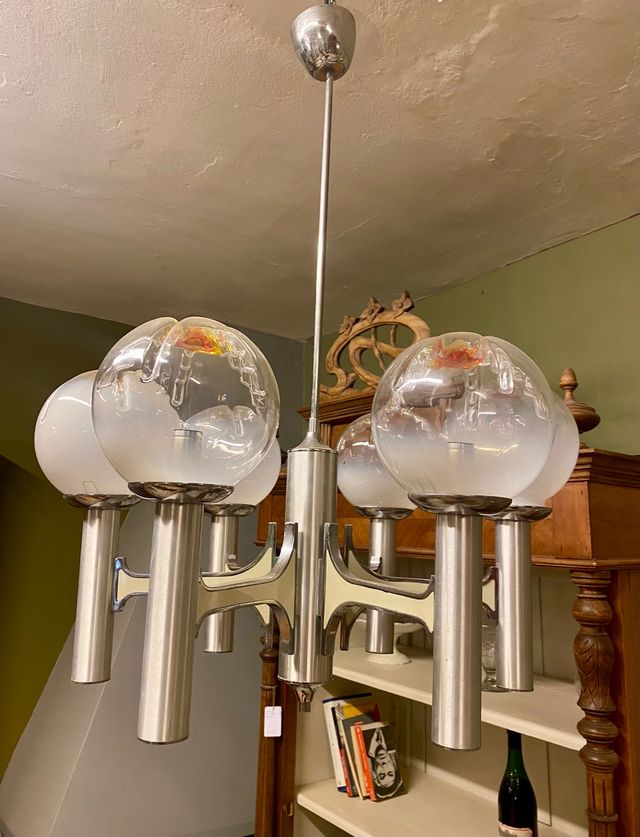 Lámpara años 60.Gaetano Sciolari. Mazzega