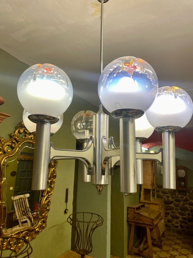 Lámpara años 60.Gaetano Sciolari. Mazzega