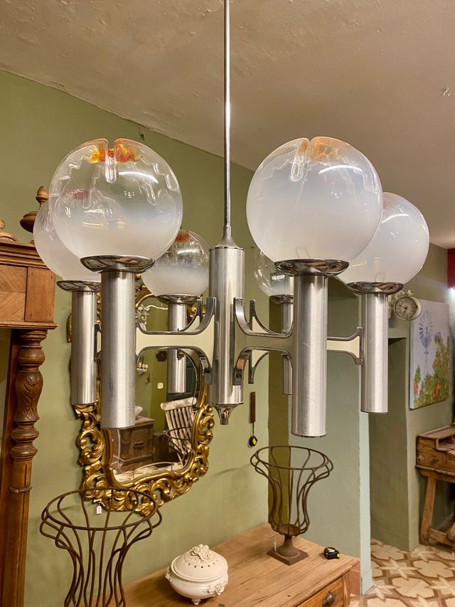 Lámpara años 60.Gaetano Sciolari. Mazzega