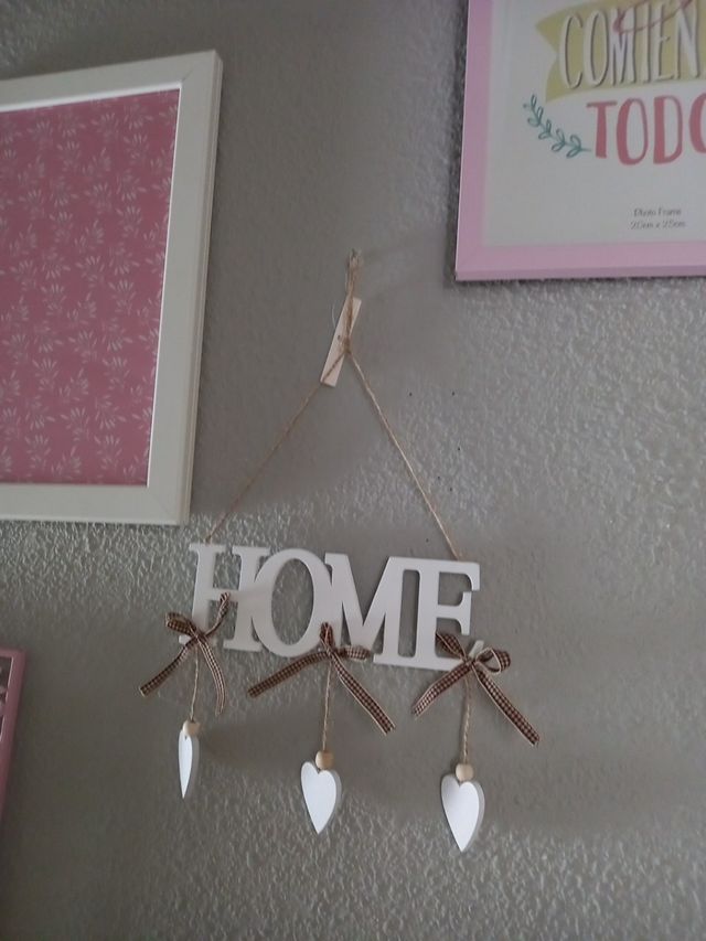 Cuadro metal,azul,rosa y blanco, estrella dorada.