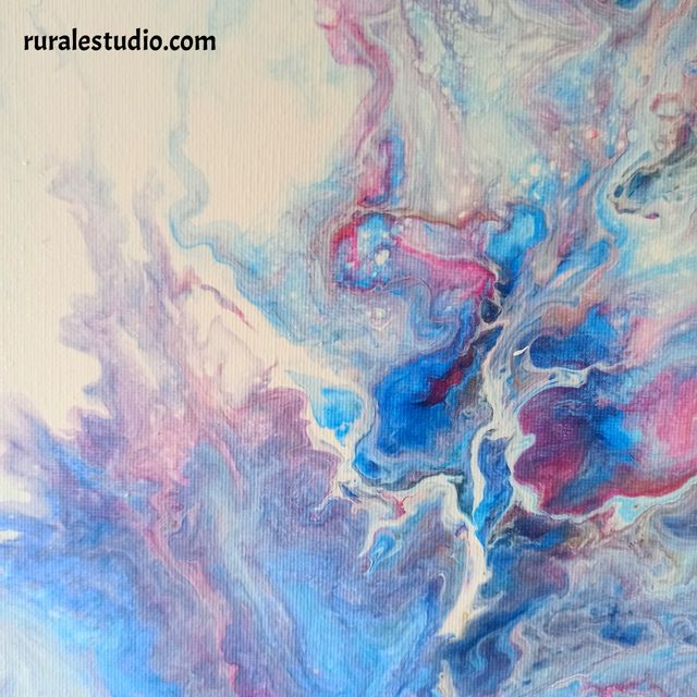 Cuadro abstracto morado y azul 50 x 50 cm