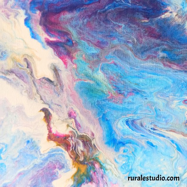 Cuadro abstracto morado y azul 50 x 50 cm