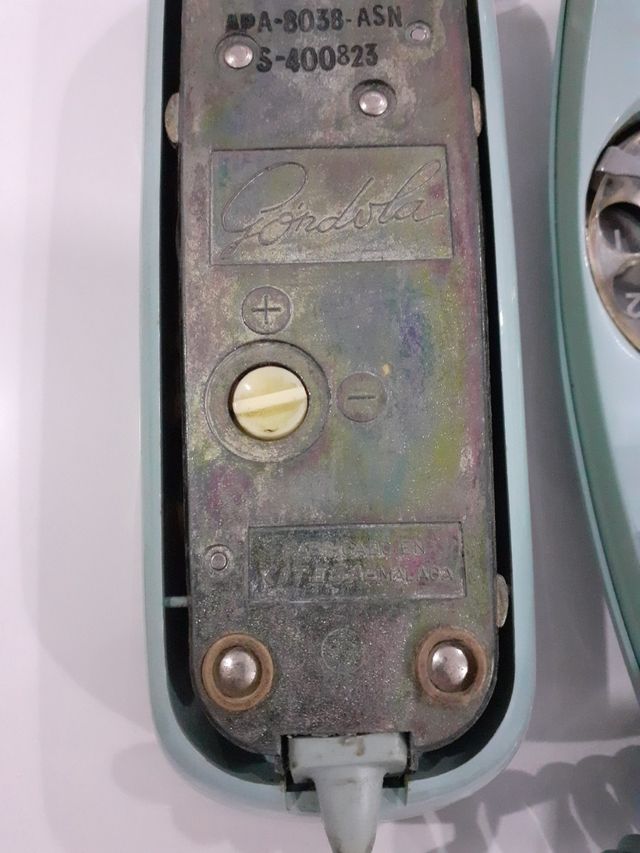 telefono vintage sobremesa 1970  color azul