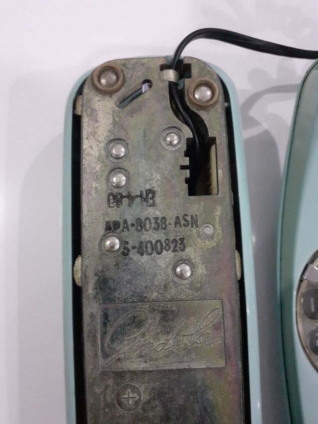 telefono vintage sobremesa 1970  color azul
